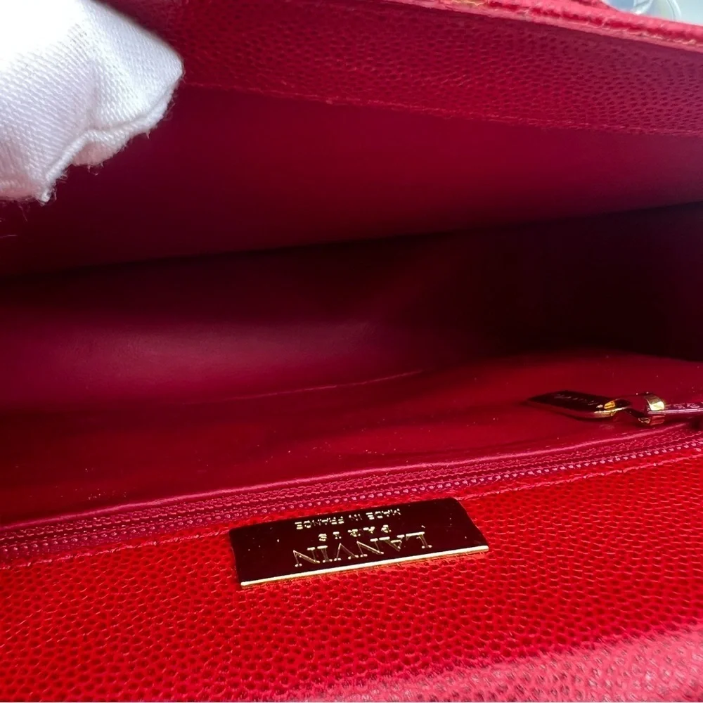 LANVIN Red Leather Two-Way Bag - EUC - Picture 10 of 15